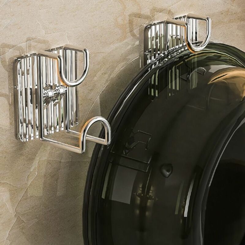 Punch-Free 1Pcs Sticky Wall-Mounted Traceless Adhesive Basin Storage Rack Pot Holder Washbasin Hook Wash Basin Organizer