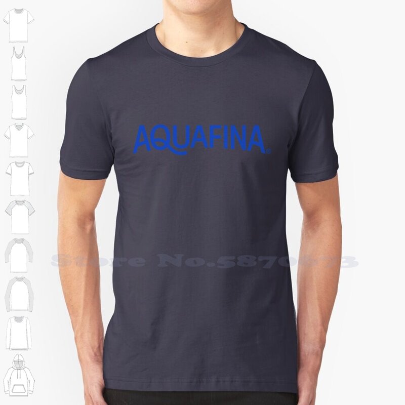 Aquafina Logo Casual Streetwear Print Logo T-shirt Graphic 100% Cotton Tee