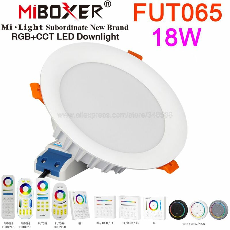 MiBoxer FUT065 18W RGB + CCT Da Incasso AC110V 220V LED Soffitto Spotlight 2.4G RF Remote WiFi APP alexa Google Voice Control