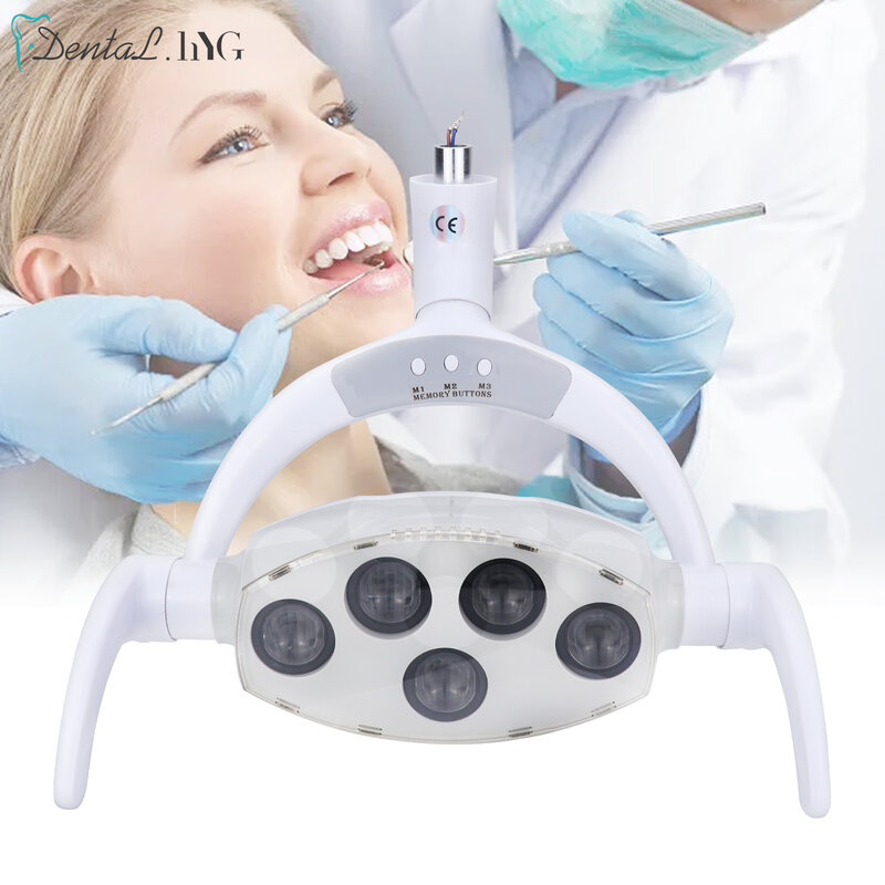 5Pcs Dental Oral Lamp Operation Light Shadowless With Sensor Switch For Dental Chair Unit Cold Light 8Level Brightness 2 Color