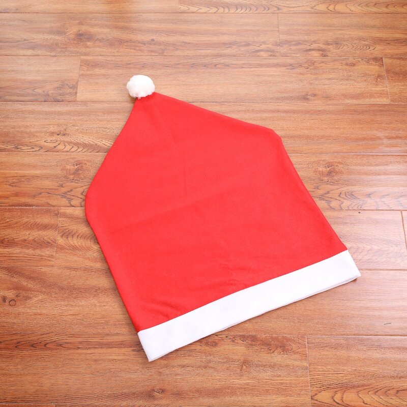 Set kursi kualitas baik, topi Natal merah perlengkapan kain Non-Woven