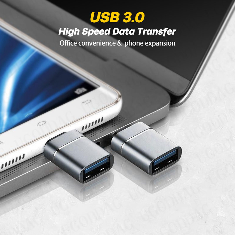 Tipo C para USB 3.0 OTG Adaptador, macho para fêmea Conversor, Macbook Air Pro, Samsung S21, Xiaomi, Huawei, Mouse Plug
