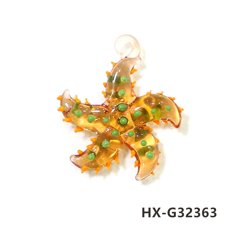 Niestandardowe urocze miniaturowa figurka rozgwiazdy szklany wisiorek kolorowe małe rozgwiazda rybki ozdoby dekoracja akwarium akcesoria