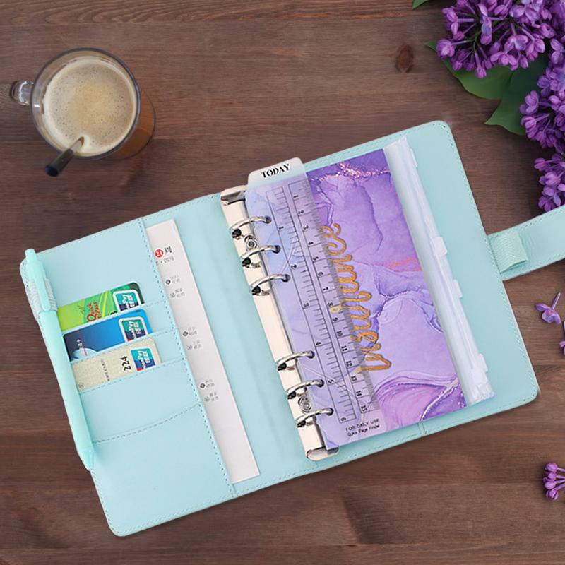 Budget Binder reißfester Binder Hand Ledger Notebook leicht zu tragen pu Kunstleder Notebook Binder