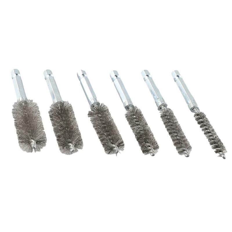 Spazzole per foratura spazzole per la pulizia strumenti e attrezzature per officina acciaio inossidabile 12mm 15mm 6 pezzi spazzole per la pulizia