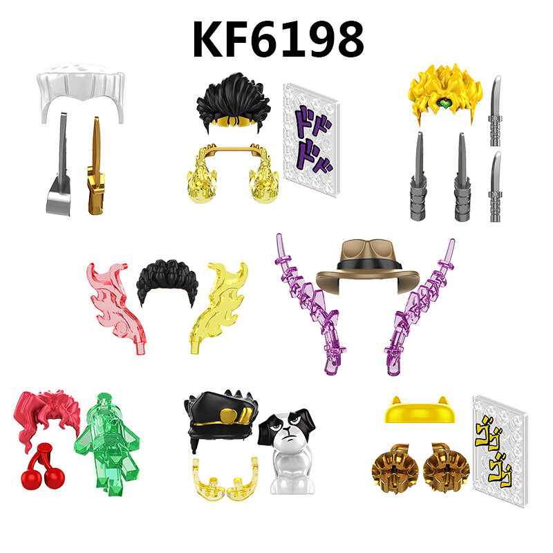 Mini Action Figure Building Blocks para Crianças, Brinquedos em tijolo, Personagens da Série Anime, Plástico, KF6198