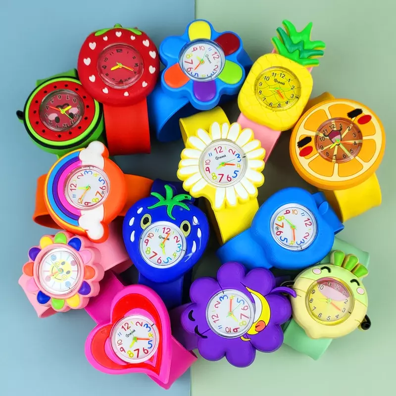 นาฬิกาเด็กลายพืชผลไม้3D นาฬิกาข้อมือสำหรับเด็กนาฬิกาของเล่นสำหรับเด็กหญิงเด็กชาย