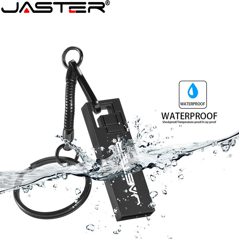 Jaster mini pendrive de metal, preto e prata, usb, 4gb, 8gb, 16gb, 32gb, 64gb, capacidade real, 2.0, logotipo personalizado