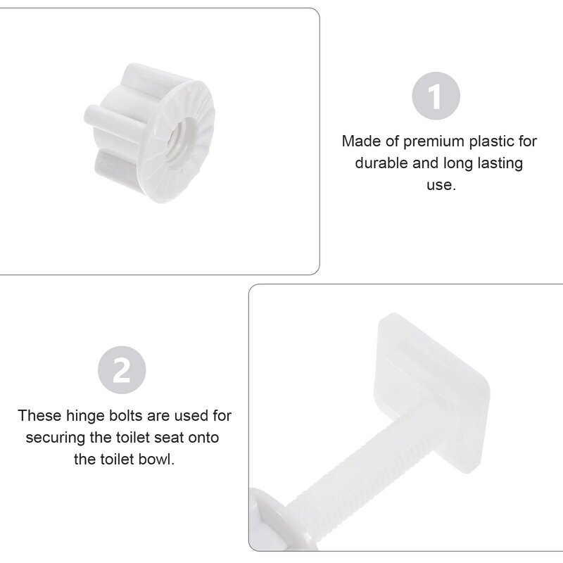 27x27mm Kunststoff Toiletten sitz Scharnier Schraube Schraube mit Muttern gesetzt