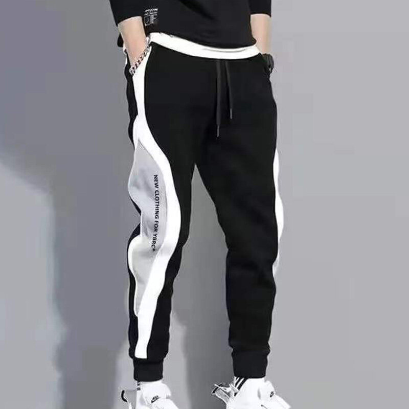 1PC Jogging Polyester Trousers Cargo Pants Plush Lining Pants Jogging Pants Thick Warm Winter Drawstring