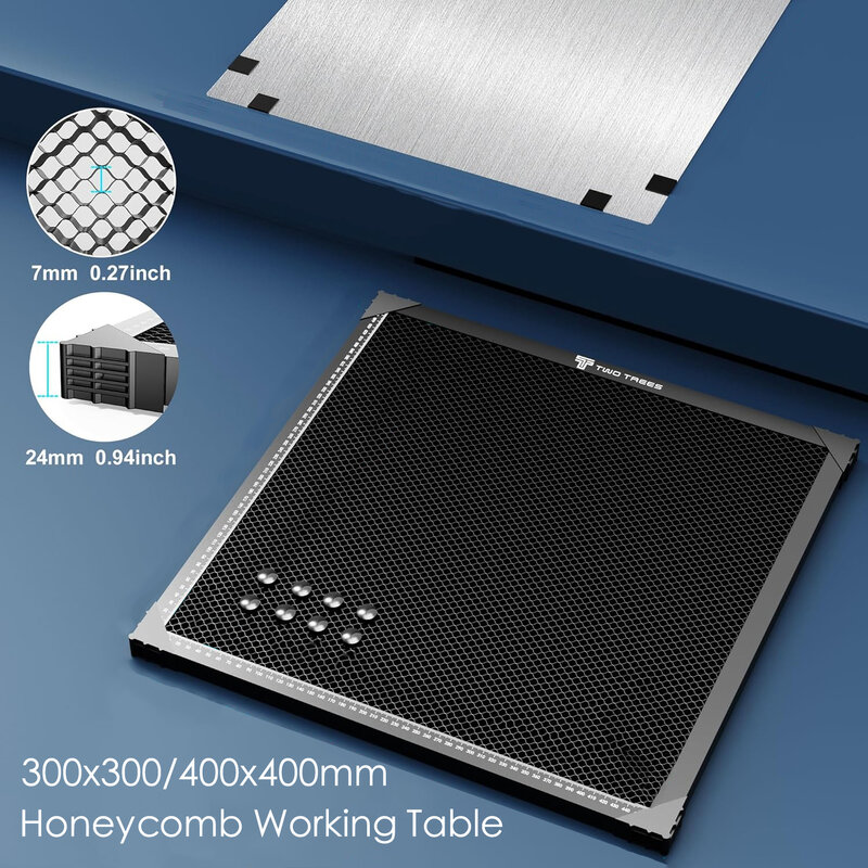 Рабочий стол с сотовой структурой для лазерной обработки, алюминиевый гравировальный станок TTS55 TS2 400x40 0/300x300 мм