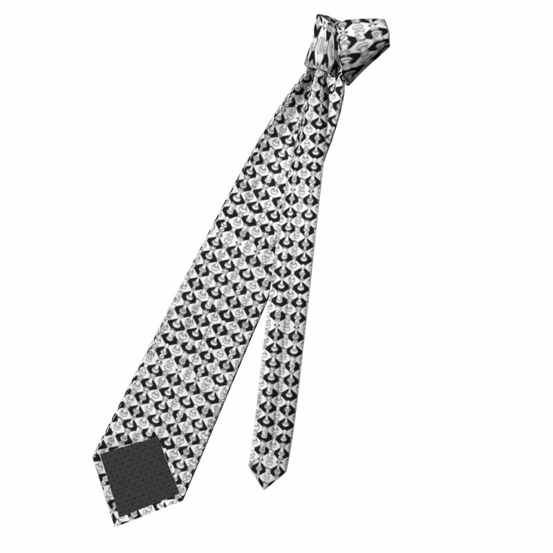 Niestandardowe izometryczne szachy białe krawaty męskie modne jedwabne krawaty do biura