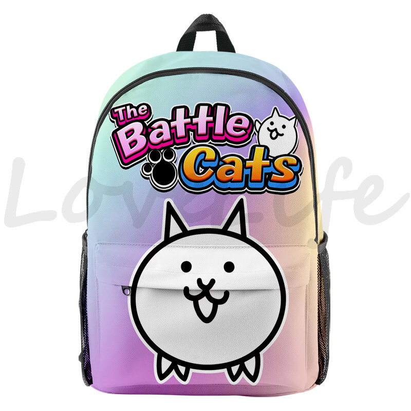 Die Schlacht Katzen 3D Druck Rucksack für Mädchen Jungen Studenten Anime Bookbag Kinder Rucksäcke Teenager Schule Tasche Reise Daypack Mochila