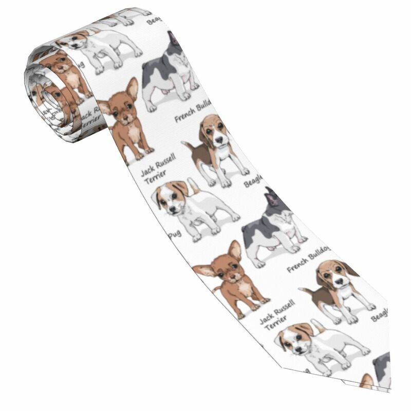 Klassische Krawatte Männer Krawatten für Hochzeits feier Geschäft Erwachsenen Krawatte süße Hunde Französisch Bulldogge Beagle Jack Russell Terrier Mops Krawatte
