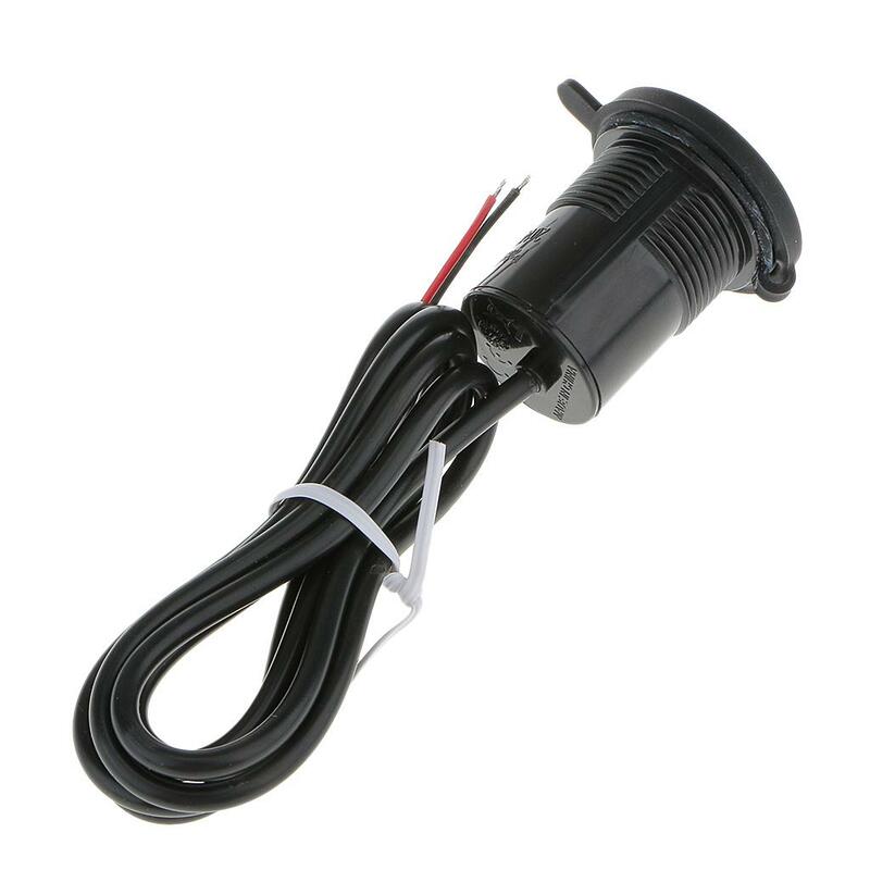 Waterproof Motorcycle Mobile Phone USB Socket Charger Black