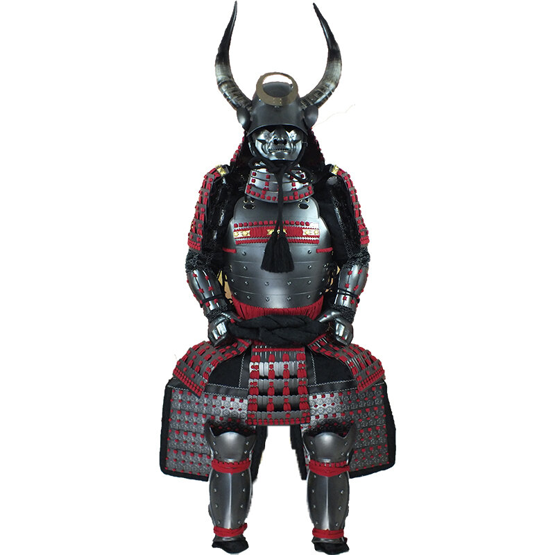 Armadura de samurái japonés, antiguos generales, Miyamoto, Musashi, Tousei Gusoku, armadura de guerrero japonés, casco, disfraz usable