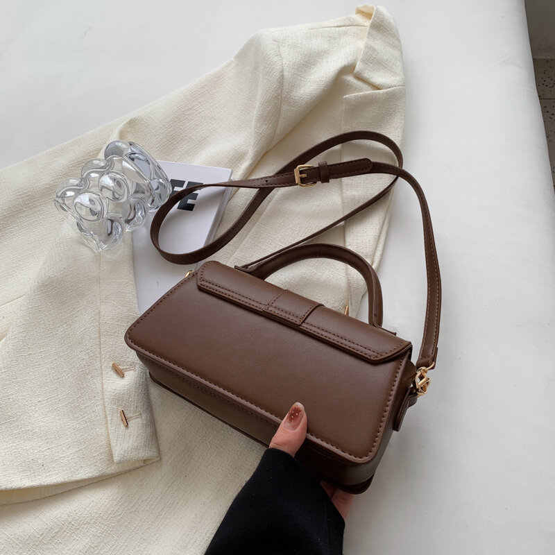 Pu Leder Umhängetasche für Frauen Handtasche-Mode Umhängetaschen Vintage Achsel Tasche quadratische Tasche (schwarz)
