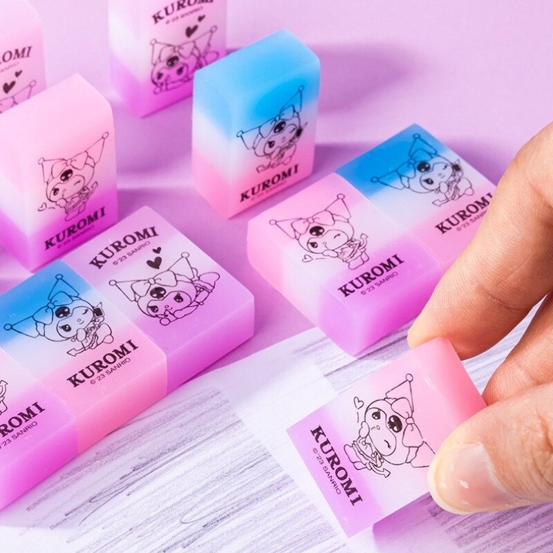 Miniso Sanrio Borrador de gelatina Premium, borrador de Color degradado Kurome, permite a los estudiantes limpiar sin dejar huellas