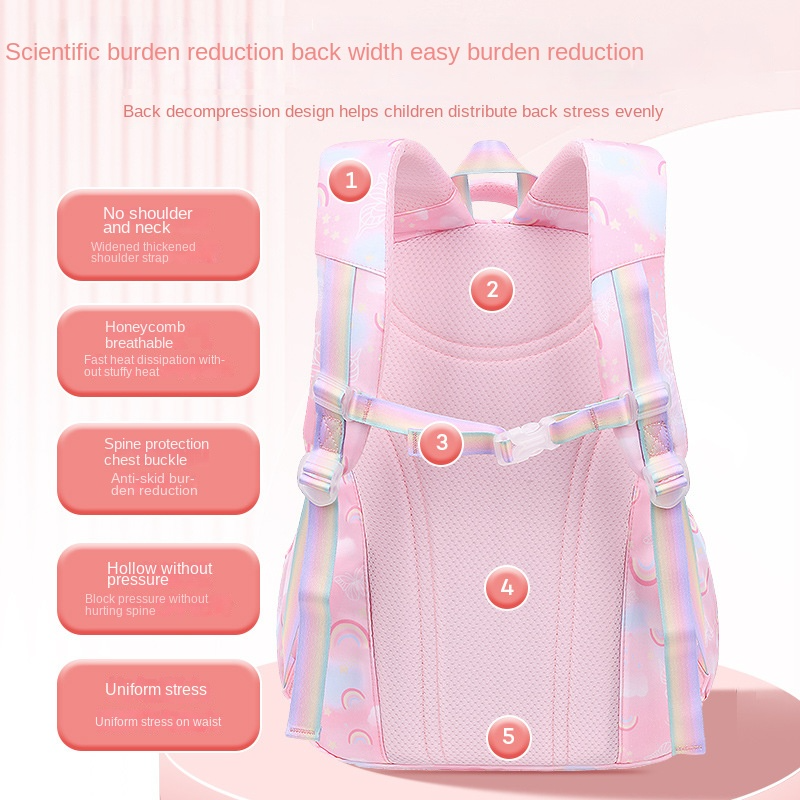 Mochilas ortopédicas impermeáveis para crianças, Princess School Bag para meninas, Bolsa Primária para Crianças