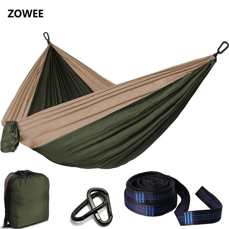 Hamaca de paracaídas para acampar, muebles de supervivencia para jardín, exteriores, ocio, dormir, Hamaca de viaje Doble