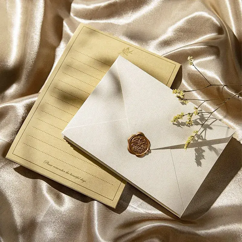 Cor vintage cera selo Envelopes, carta escrita selo, cartões postais envoltório, presente de casamento, papelaria coreana, 10pcs