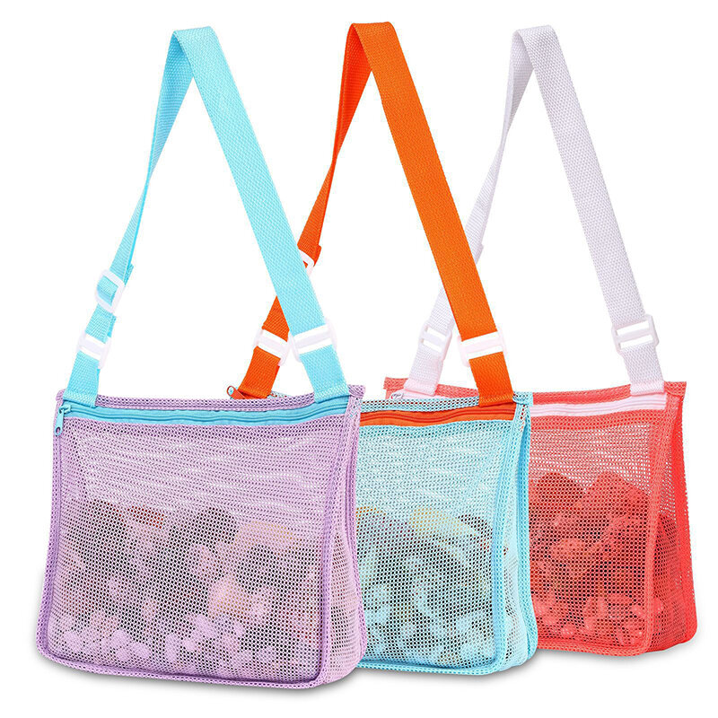 1Pc Beach Toy Mesh Bag Kids Shell Storage Bag Beach Toy Seashell Bag Mesh Pool Bag Sand Toys Swimming Accessories