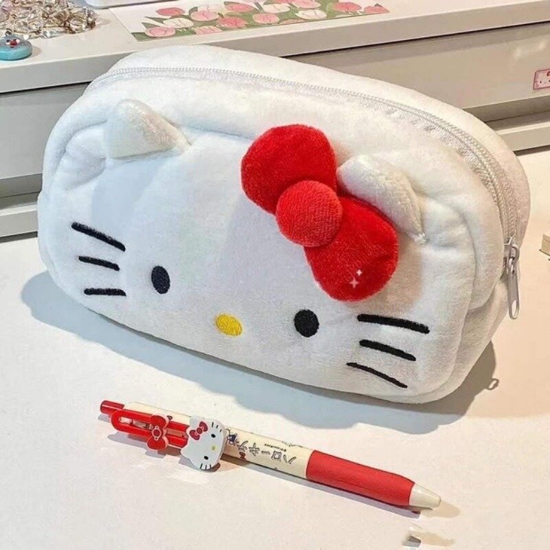 Hello Kitty peluche borsa Anime Sanrio Cinnamoroll borse portaoggetti cosmetici Cartoon Kawaii Pachacco astuccio ragazza regali di compleanno