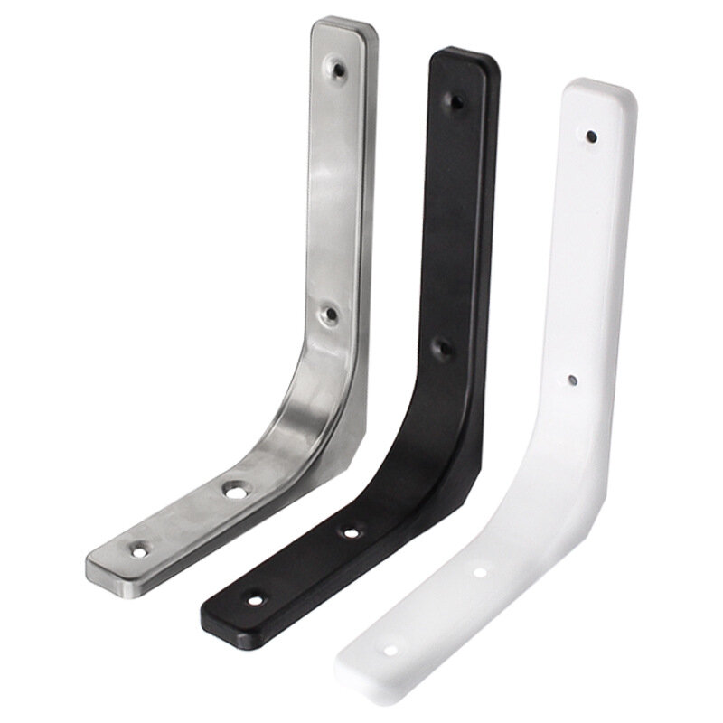 WEPICK 1PC Waterproof Stainless Steel Bent Bracket Black/white Iron Bracket Wall Shelf Support Bracket Hardware Accessories
