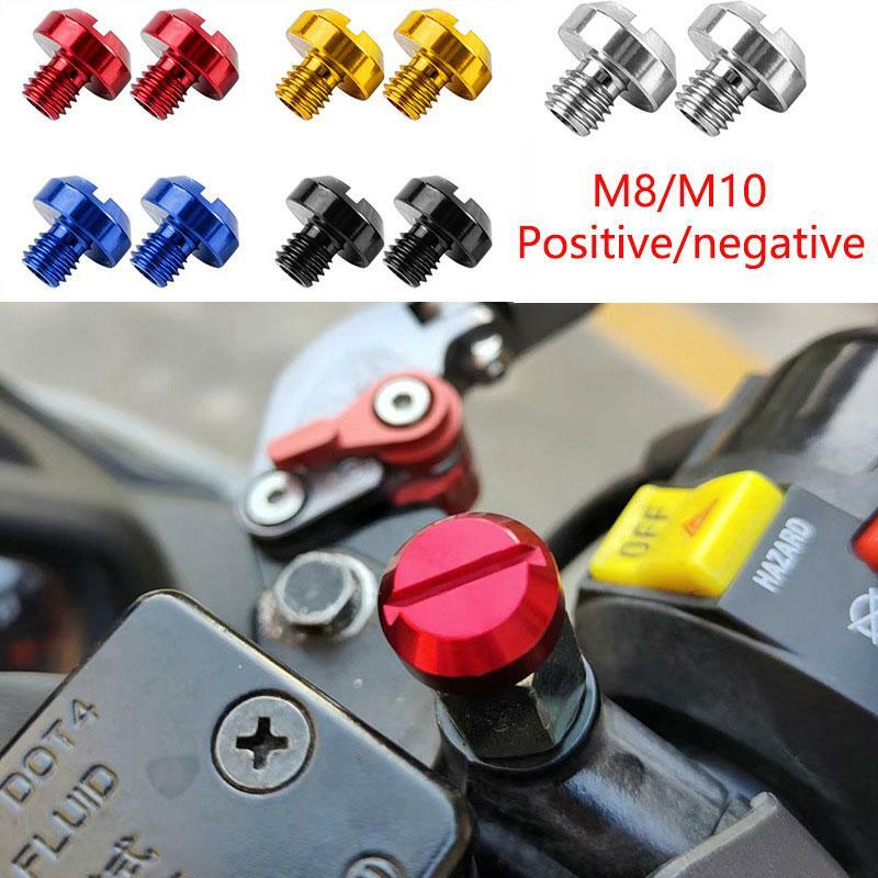 Bouchons de trou de rétroviseur de moto en alliage d'aluminium M8/M10, 2 pièces, pièces de vis, accessoires de Modification