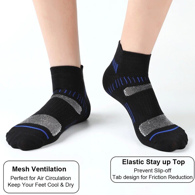 2024 new High Quality 5/10 PairsMen Ankle Socks Athletic Fitness Running Socks Breathable Sports Mesh Casual Short Sock