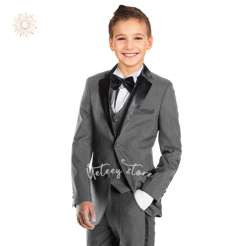 Ueteey 2024 Jungen Anzüge 3 Stück formelle Anzug Set Slim Fit formelle Kleidung Kleidung Ring Träger Outfit für Kinder