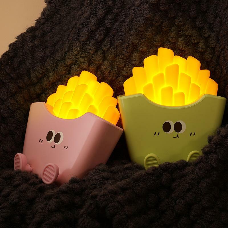 Креативная Милая Ночная лампа в виде фри с аккумулятором для домашнего декора
