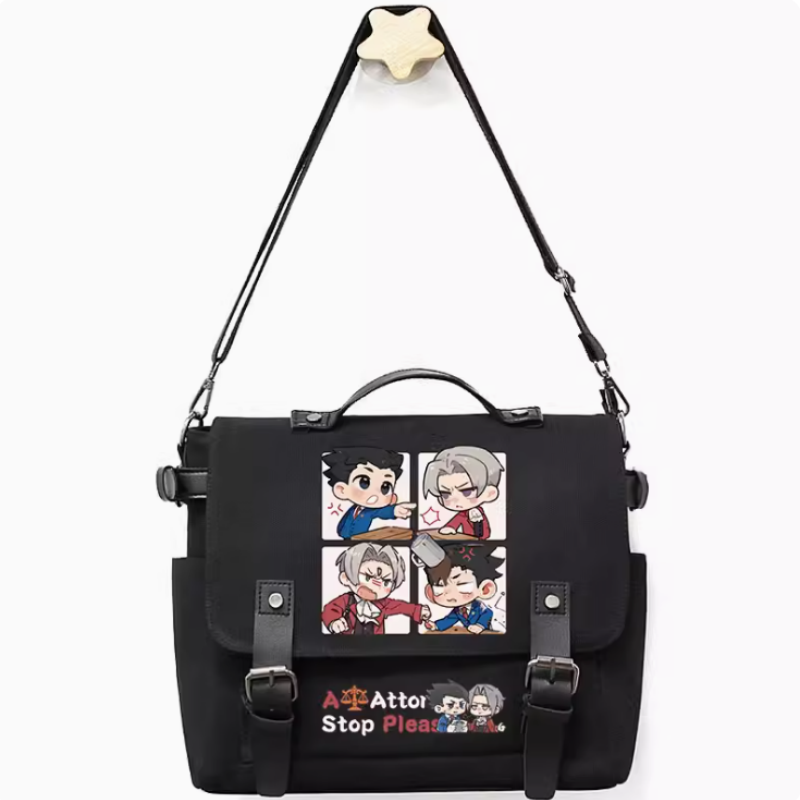 Anime Ace Attorney  Bag Unsix Fashion Casual Teenagers Crossbody Student Messenger Handbag B860