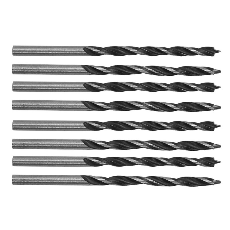 Brocas de acero de alto carbono para madera, 8 piezas, 3mm, herramientas de perforación en espiral, accesorios de repuesto para herramientas eléctricas