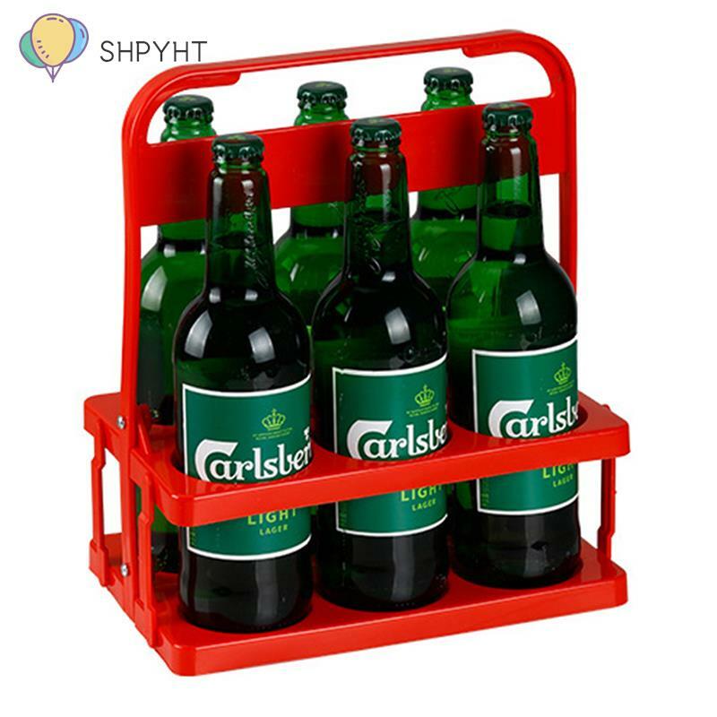 Soporte plegable para 6 botellas, cesta para transportar bebidas, cerveza, vino, carrito, Organizador