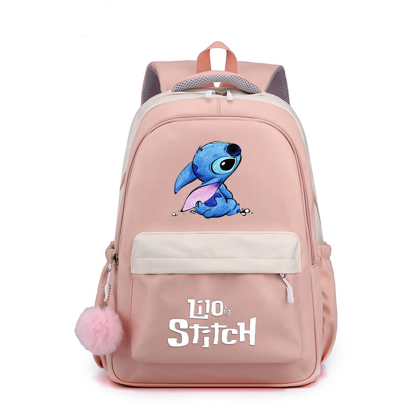 Disney Lilo Stitch Fashion Student SchoolBags Popular Kids Teenager High Capacity School Backpack Cute Travel Knapsack Mochila