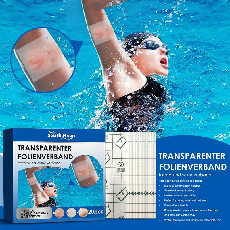 20Pcs Waterproof Wound Bandages Large Size Adhesive Aid Bandage Waterproof Wound Sticker Large Wound First Aid Skin Protector