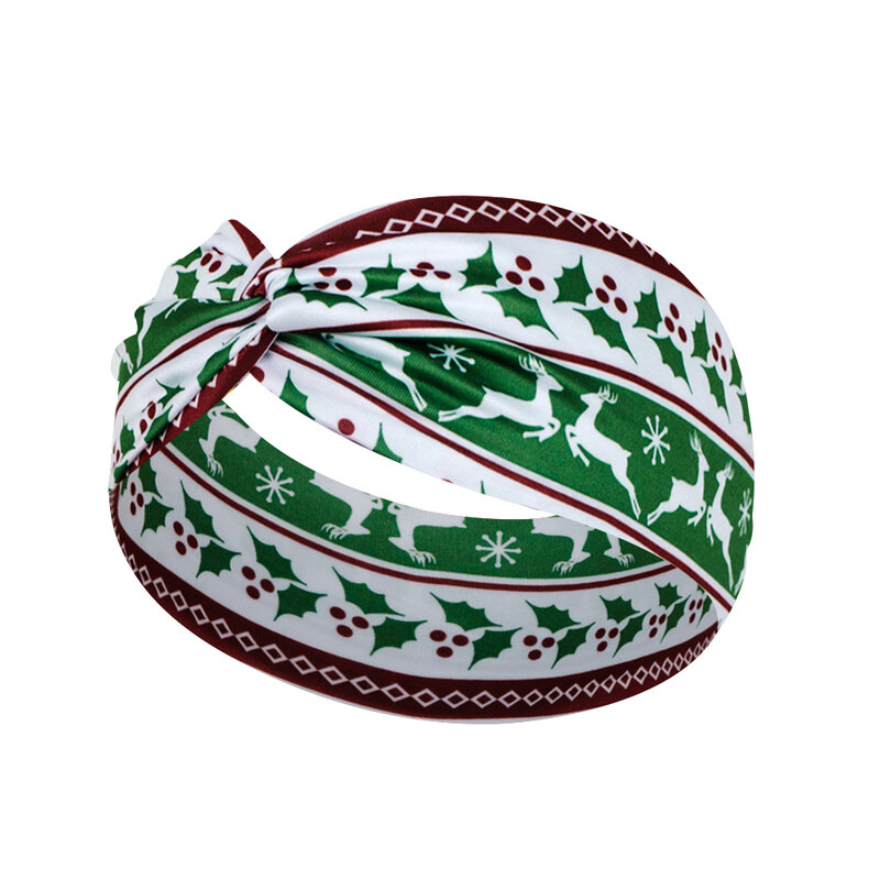 Bożonarodzeniowa opaska damska rozciągliwe opaski na głowę elastyczne gumki do włosów Turban włosy owija bałwanek skręcony z szerokimi wiązanymi akcesoriami do włosów