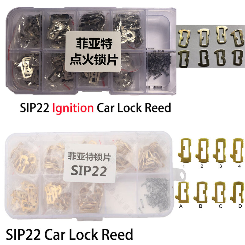 SIP22 Kit reparasi kunci mobil pengapian Aksesori Pelat buluh kunci kuningan untuk Fiat Alfa Iveco 200 buah/boks