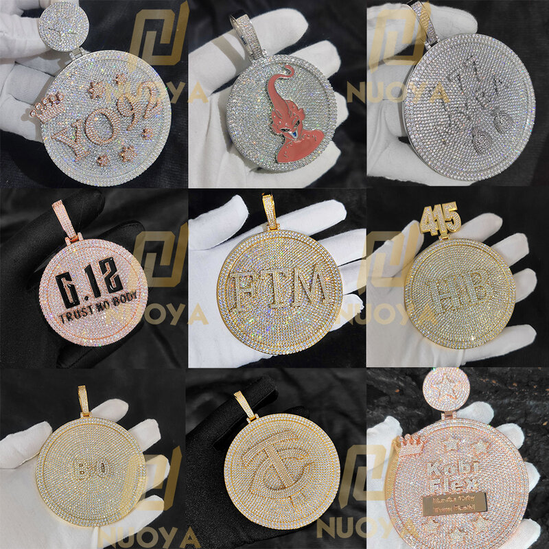 Collier pendentif personnalisé Hip Hop avec nom et logo, lettre personnalisée, Bling Zcompresses sur diamant, bijoux en saillie réguliers et irréguliers