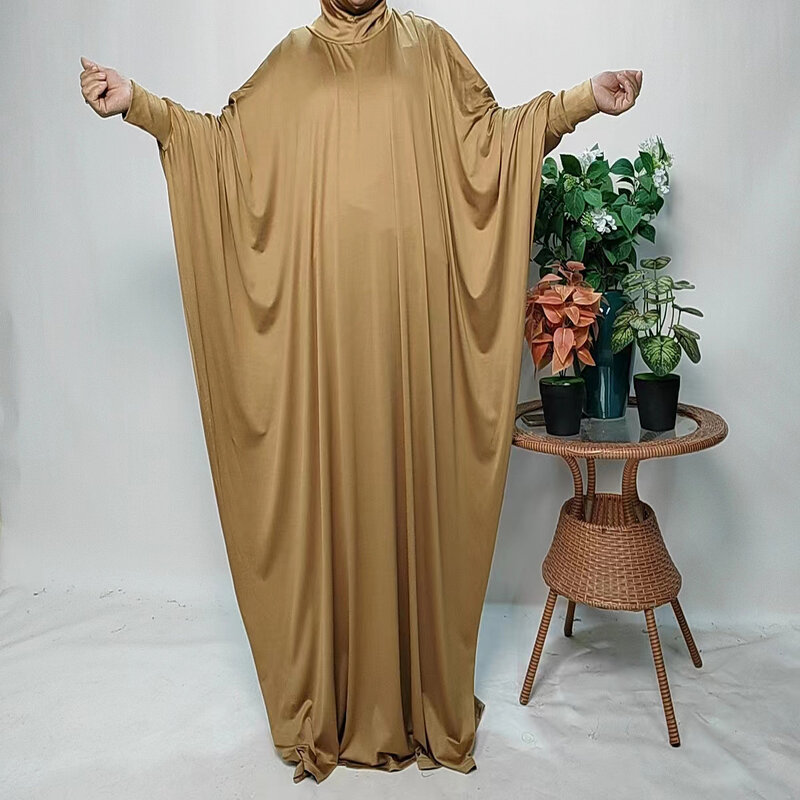 فستان إسلامي من قطعة واحدة للنساء ، عباية بغطاء رأس ، غطاء كامل ، إسلامي ، دبي ، روب متواضع ، مقاس كبير