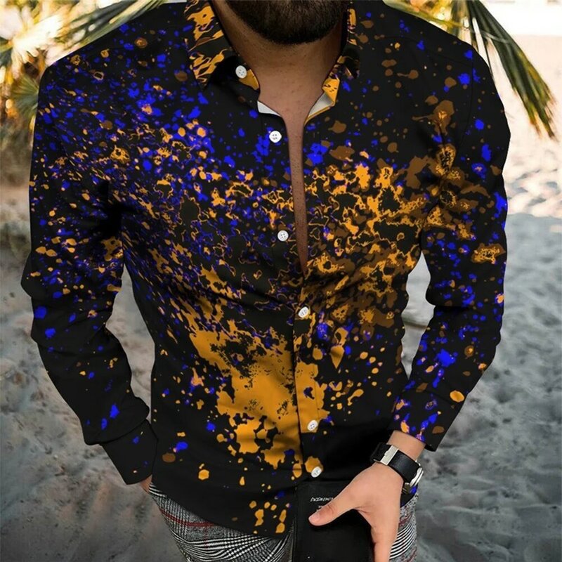 Camisa con estampado de leopardo para hombre, ropa de manga larga con botones, estilo barroco, ideal para fiesta y discoteca