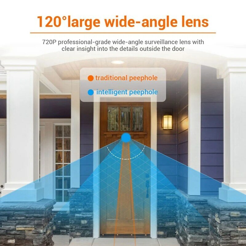 C01 3.5 Inch Digital LCD 120 Degree Peephole Viewer Photo Visual Monitoring Electronic Cat Eye Camera Doorbell Camera