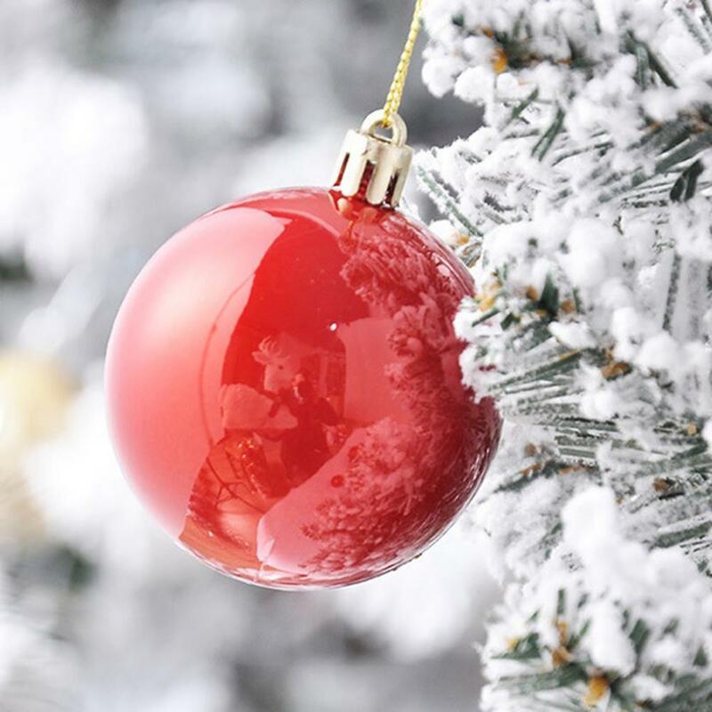 24 pçs bolas de natal cor brilhante matte melhorar a atmosfera natal árvore glitter bolas festa de natal ornamento para casa