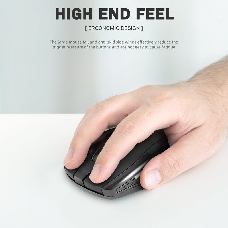 Mouse Nirkabel Baru 3 DPI Dapat Disesuaikan 2.4G Mouse Nirkabel Penerima USB Mouse Optik Ultra Tipis Portabel untuk PC Laptop Notebook