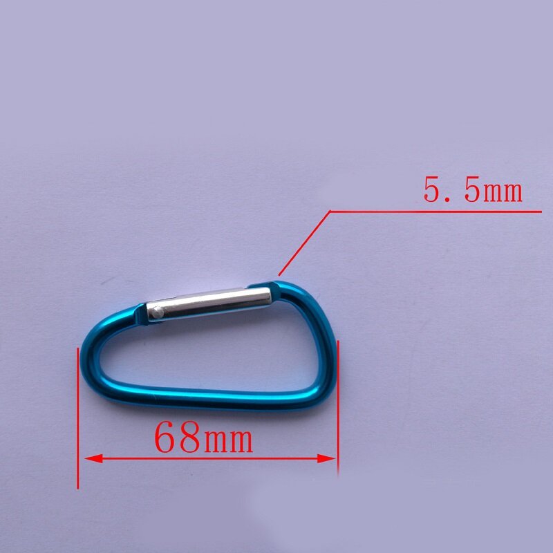 Mousqueton en alliage d'aluminium en forme de D, 2 pièces, Clip sans serrure, boucle à ressort pour harnais d'extérieur et porte-clés gdeal