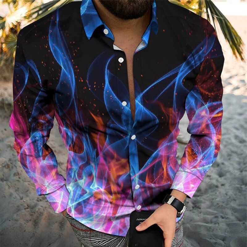 Camisa con estampado de leopardo para hombre, ropa de manga larga con botones, estilo barroco, ideal para fiesta y discoteca