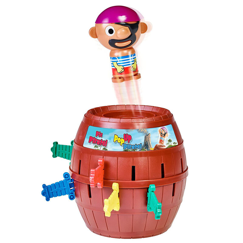 Partido Pirata Bucket Game para Crianças, Família Engraçada Saltar, Espada Pirata, Brinquedo Tricky, Mesa de Barril, 3D Puzzle Piadas para Crianças