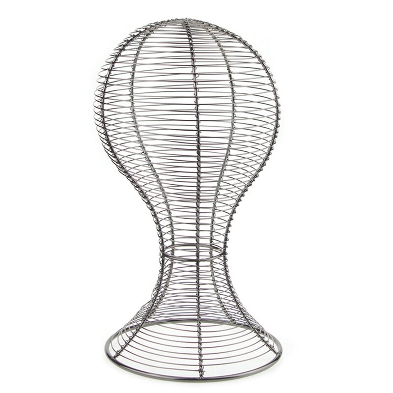 Metal Wigs Display Stands Hair Mannequin Head Hat Display Holder Stand Tool Storage Rack for Shop Salon Home Black