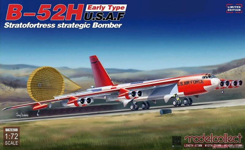Сбор UA72208 1/72 B-52H раннего типа стратокрепости, стремительный бомбардировщик Ver